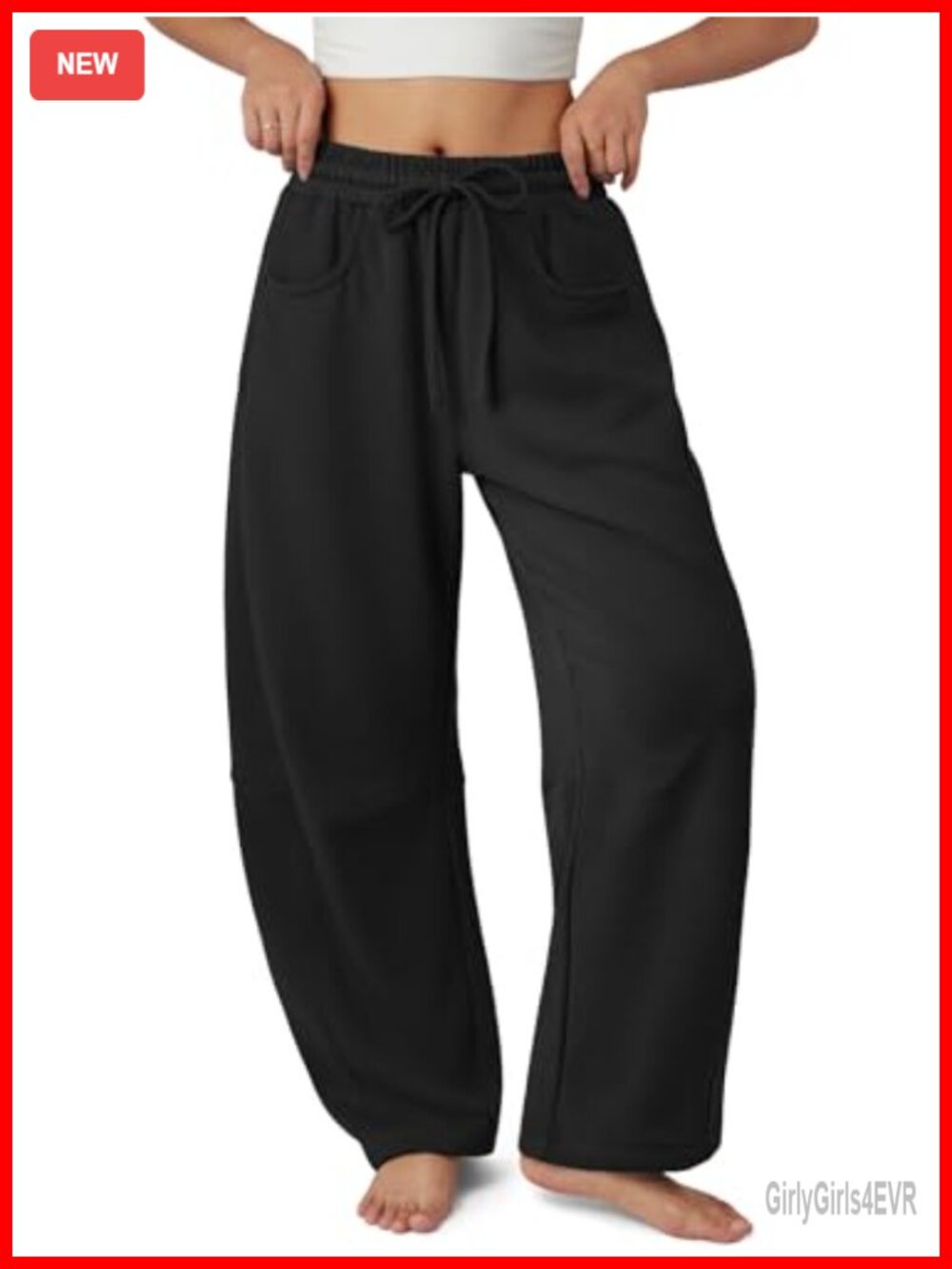 Wide Leg Baggy Lounge Sweatpants Women Cotton Blend Drawstring Active
